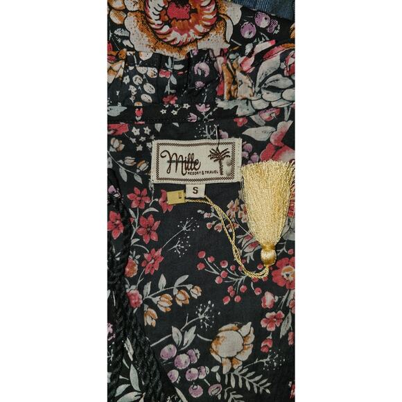 New MILLE Astrid Tasseled Midi Dress $248 SMALL Bloomsbury Floral Long Sleeve - Picture 7 of 8